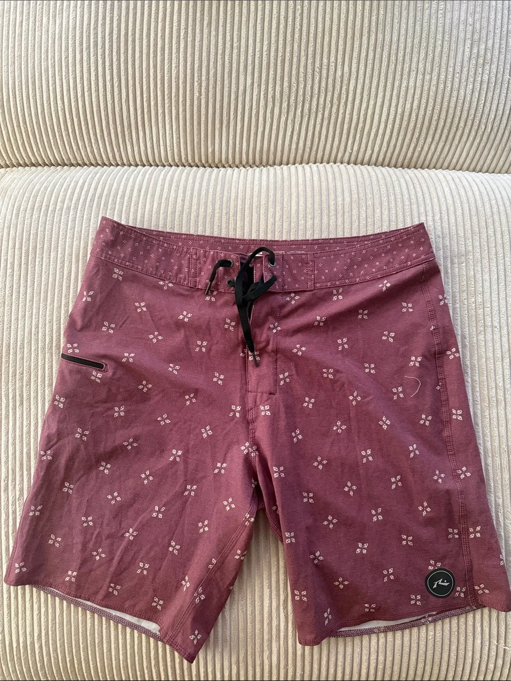 Rusty Men's Maroon Printed Board Shorts